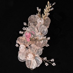 Accesoriu modern pentru decor par CA012LL Gold-Rose cu perle